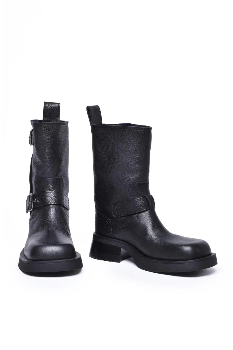 Black Biker Ankle Boots