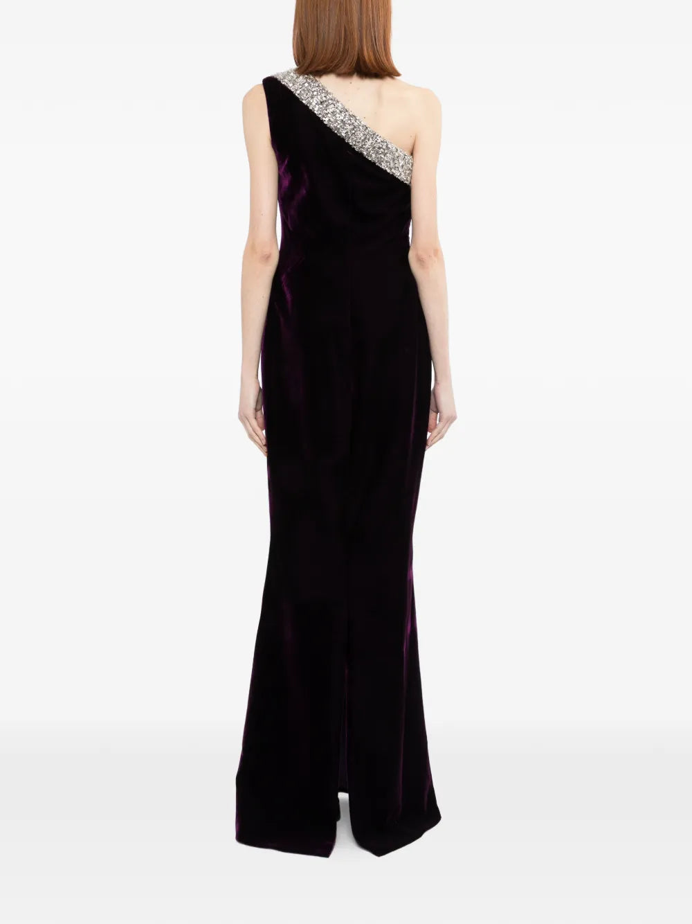 Crystal Embellished One-Shoulder Dress