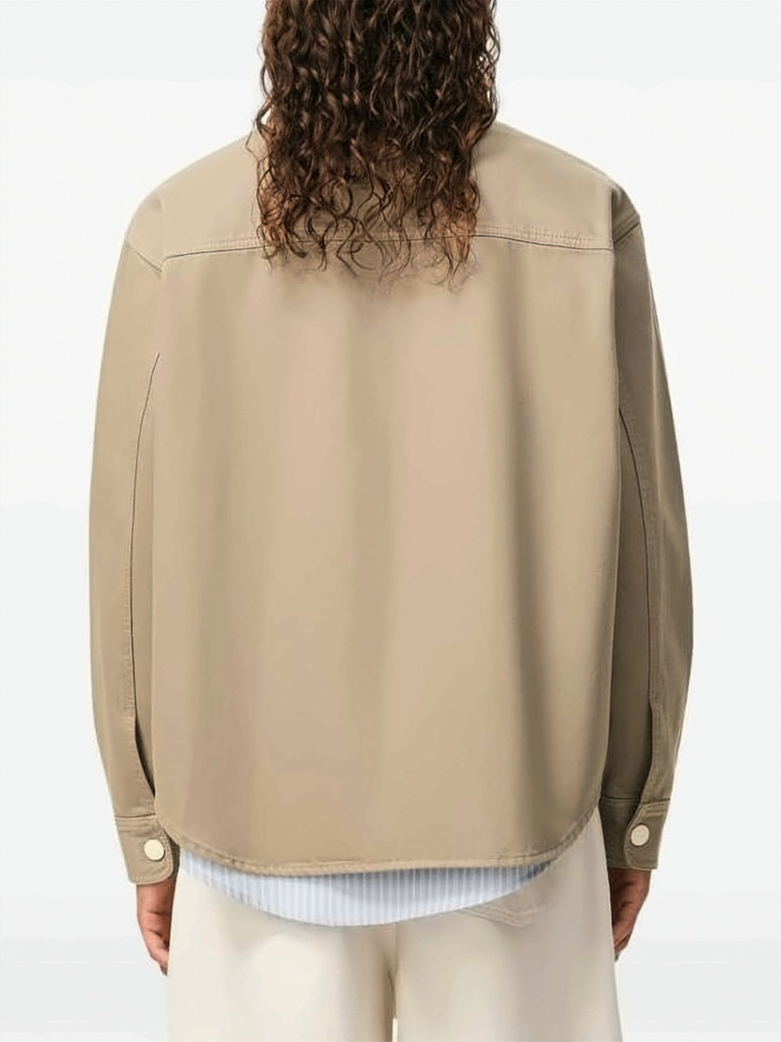Oversized Cotton Knit Shirt with Tone-on-Tone Logo