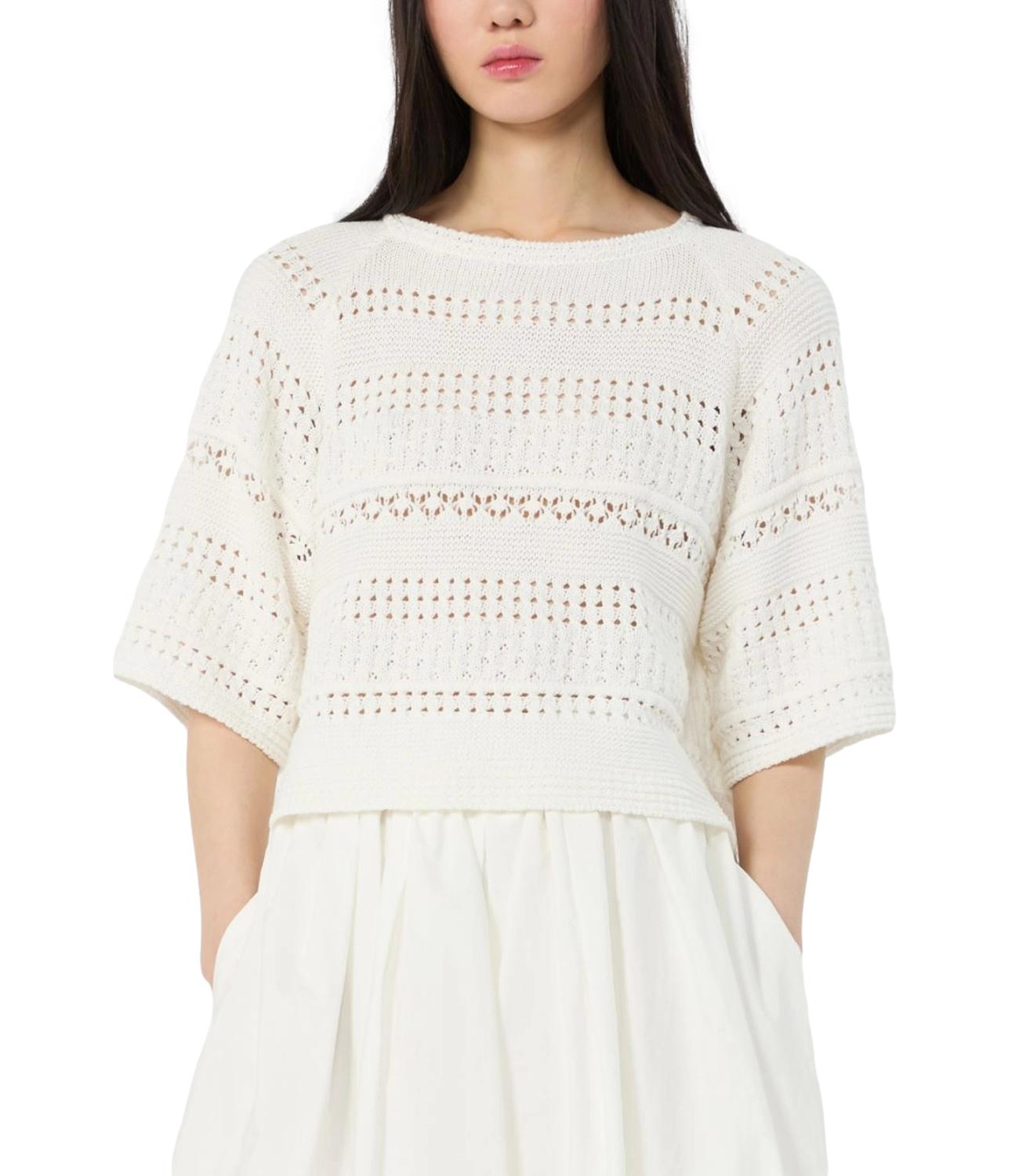 Cropped Knit Top with Openwork Design
