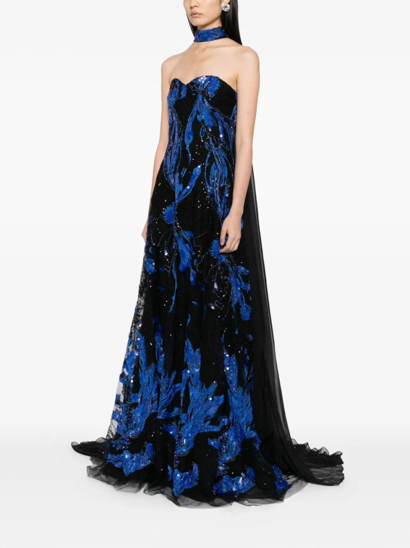 Embroidered Strapless Dress