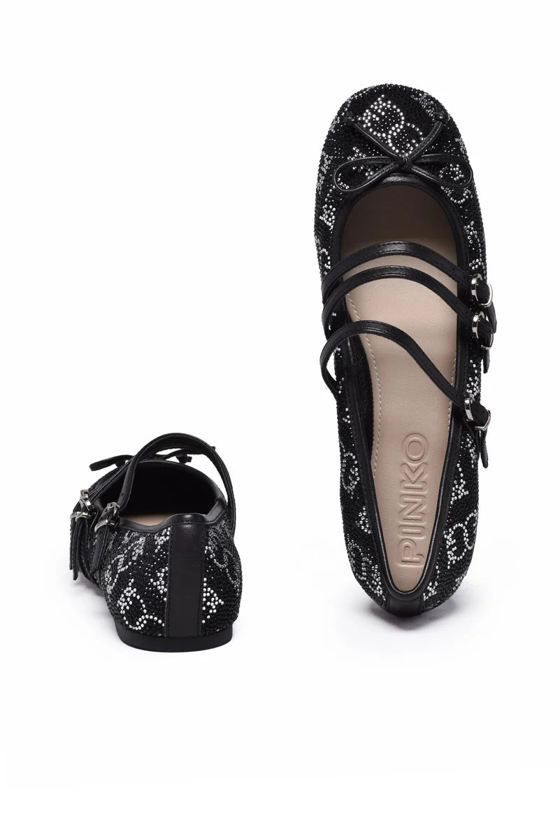 Sequin Ballerinas - Black/Silver