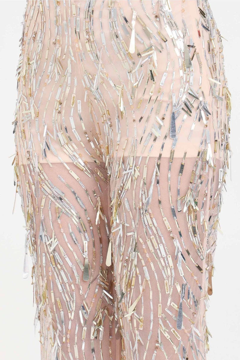 Polyamide Trousers - Silver/Beige