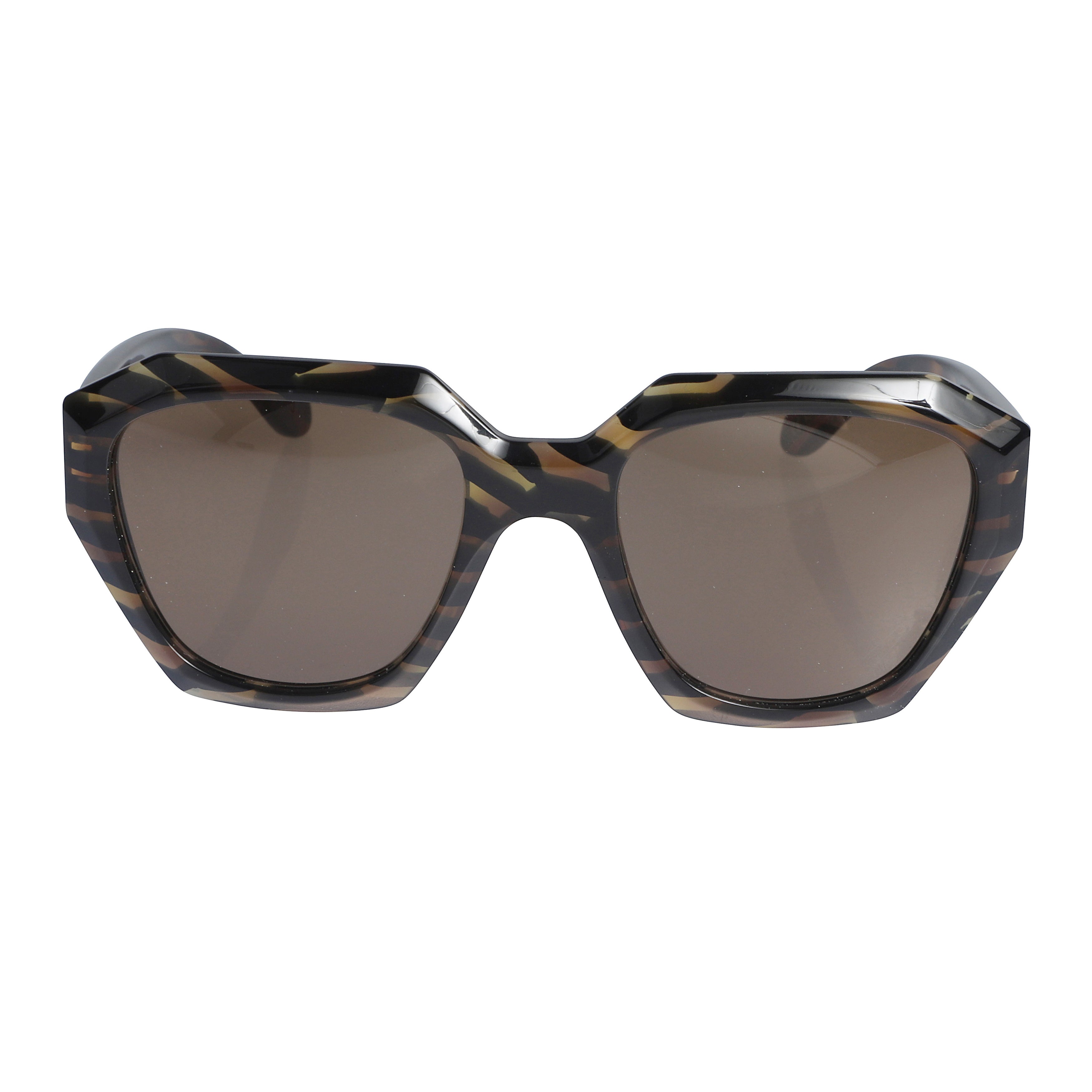 Marilyn/K-S Oversized Geometric Tortoiseshell Sunglasses with Brown Lenses