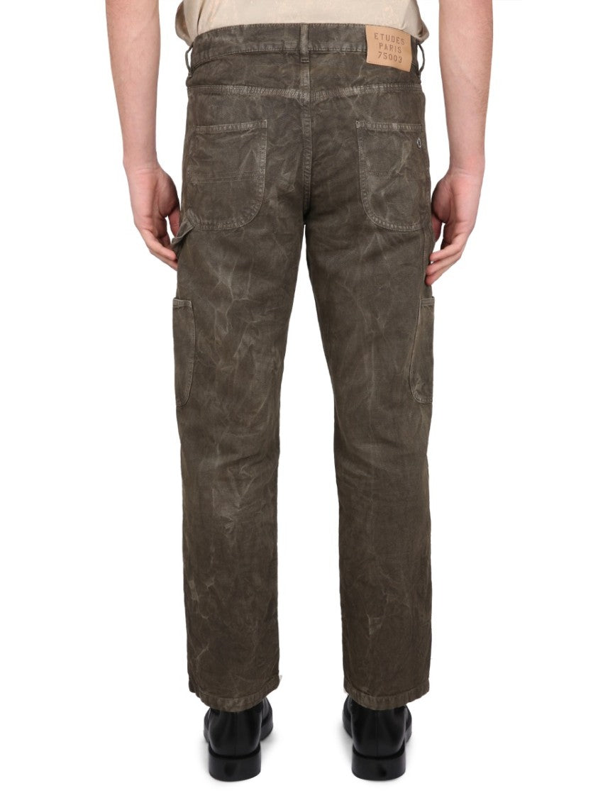 Relaxed Fit Textured Cotton-Linen Pants