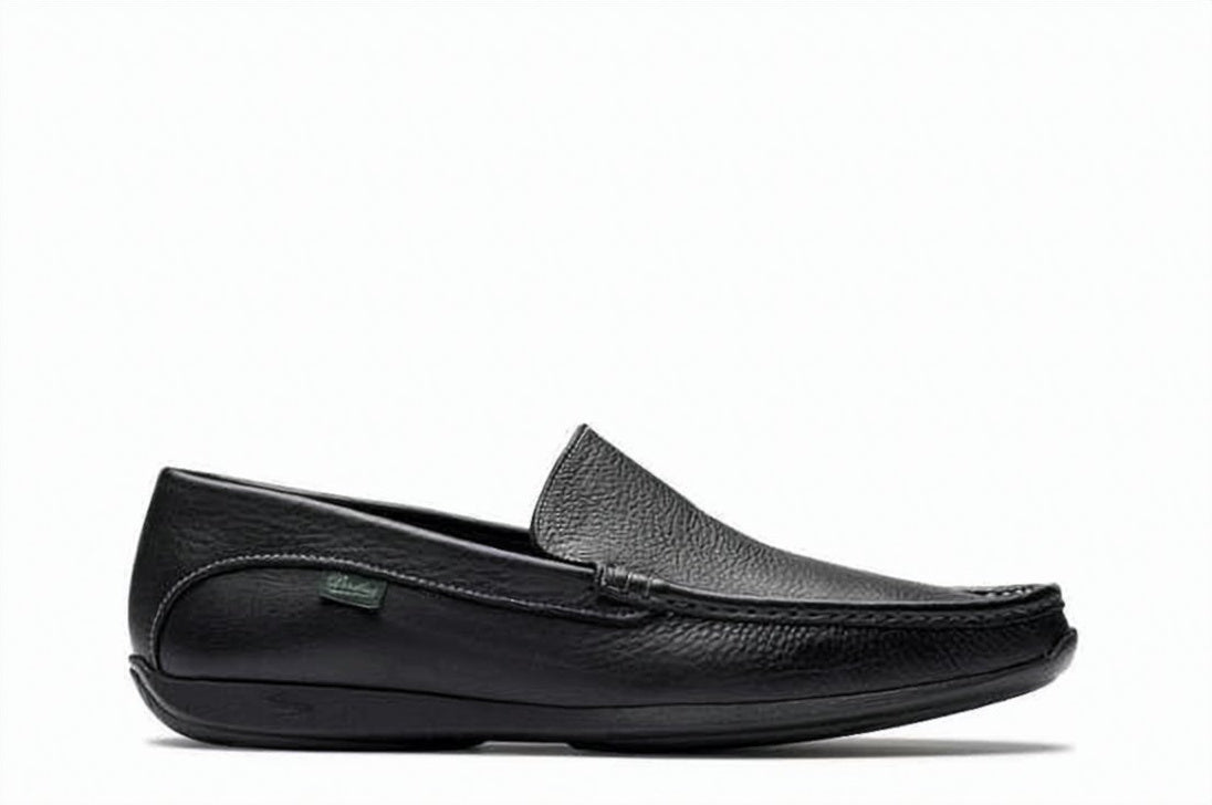 Textured Leather Loafers with Rounded Toe