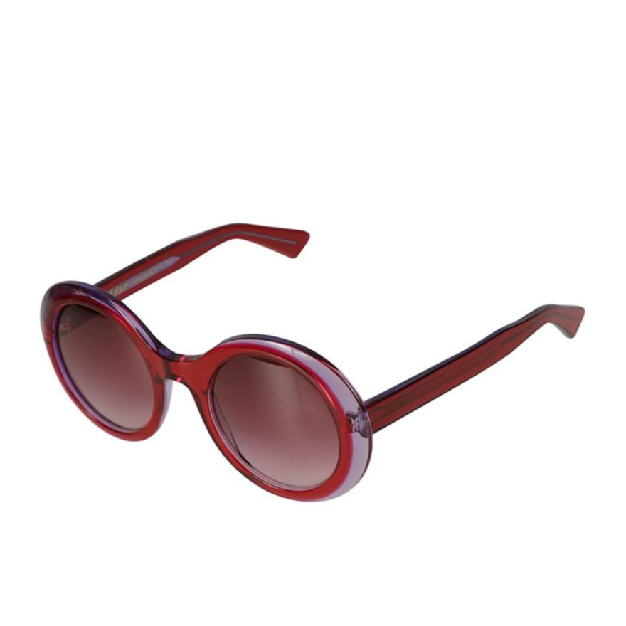 Audrey Bold Translucent Red Sunglasses with Gradient Lenses