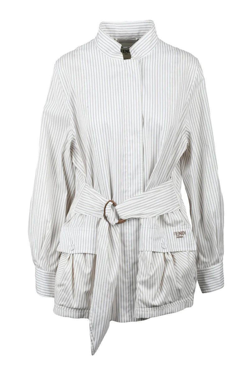 Cotton/Silk Safari Jacket - White