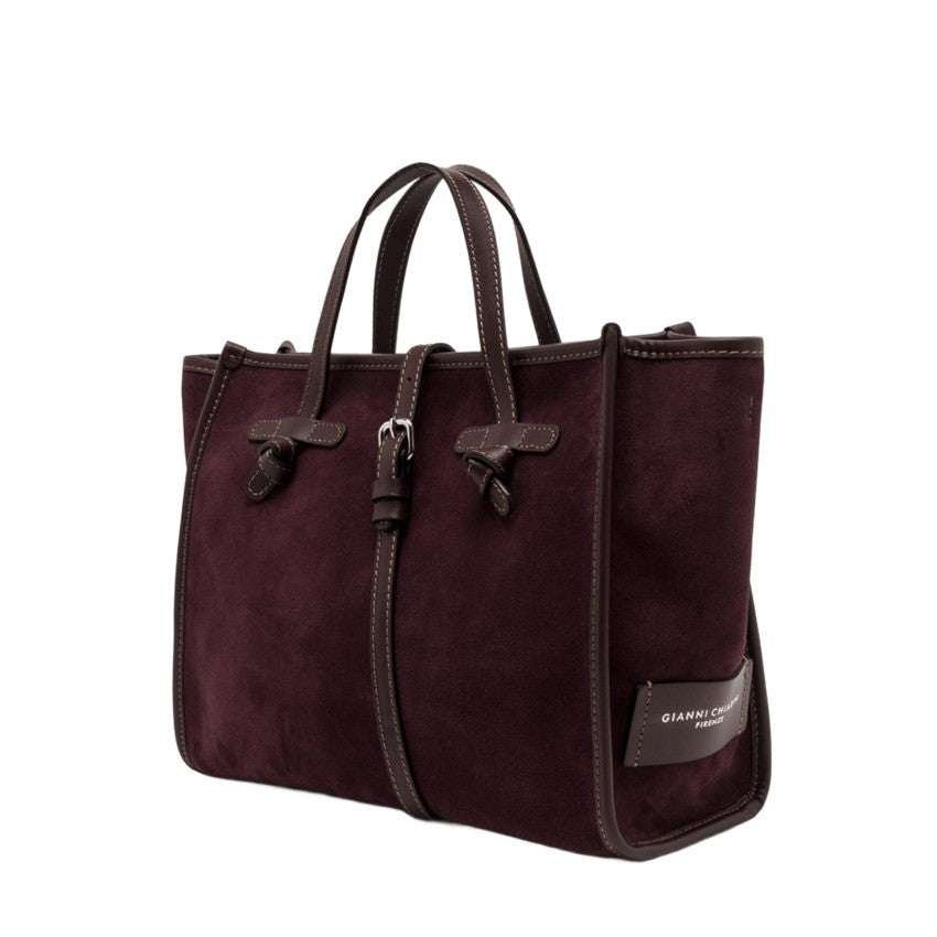 Bordeaux Leather Tote Bag with Structured Design
