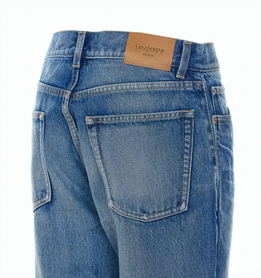 Straight-Leg Denim Pants with Mid-Rise Waist