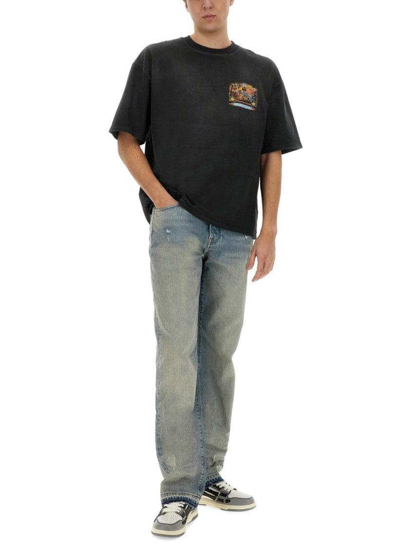 "Jazz Hideaway" Graphic Print Black T-Shirt