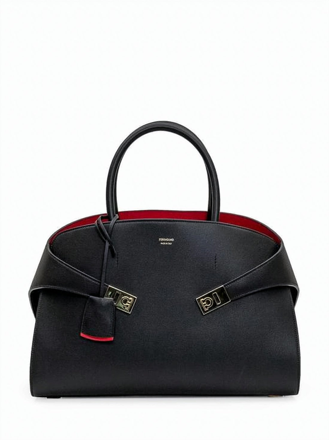 Structured Calf Leather Shoulder Bag