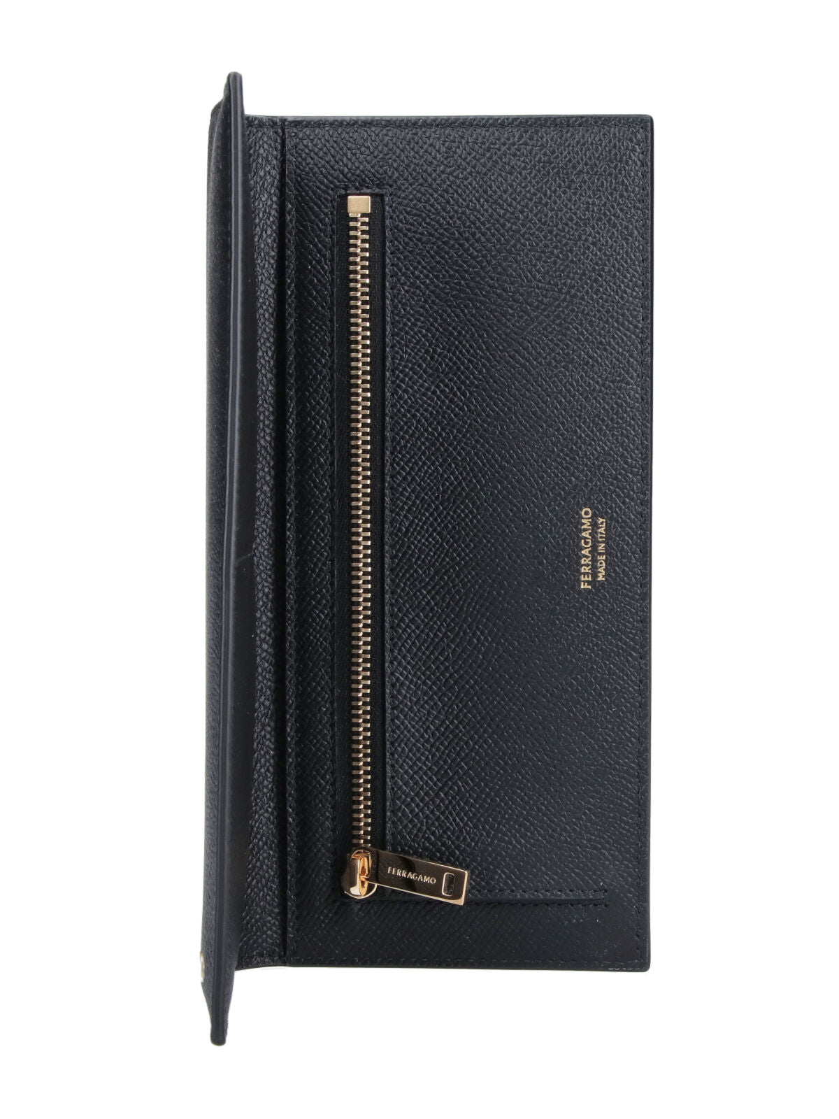 Black Compact Minimalist Smooth Leather Wallet