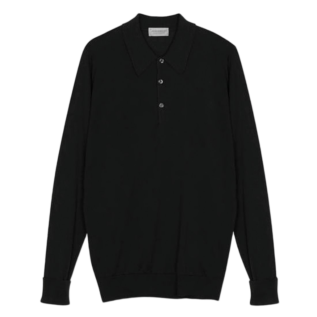 Long-Sleeve Polo Shirt With Classic Collar And Ribbed Cuffs