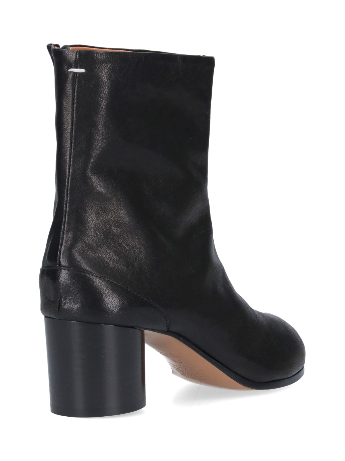 Black Nappa Leather Tabi Ankle Boots