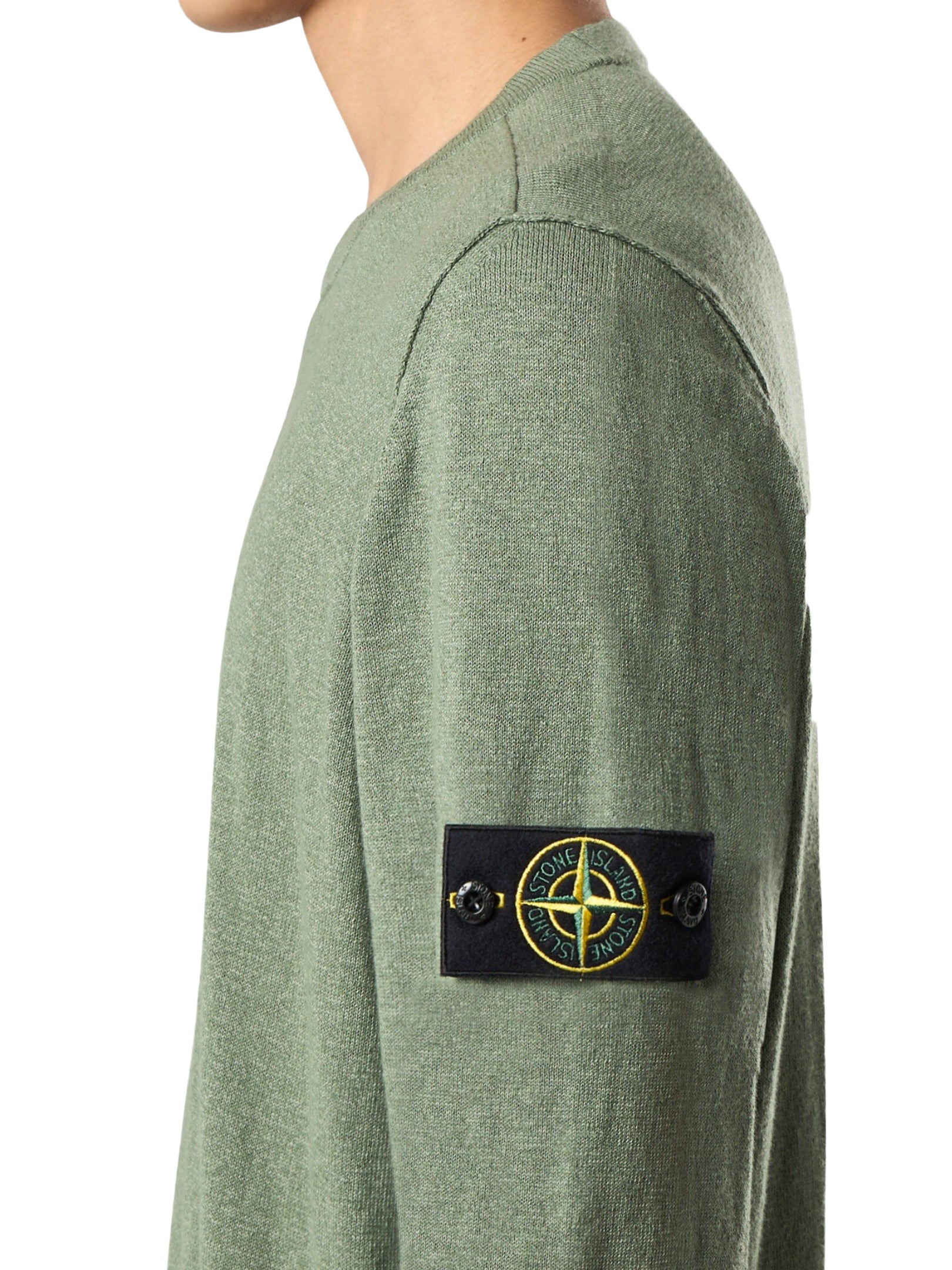 Crew Neck Sweater with Distinctive Logo Patch