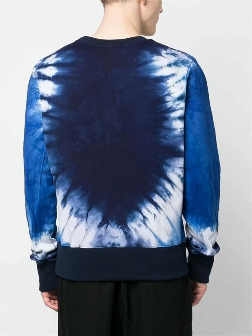 Tie-Dye Long Sleeve Shirt with Contrasting Logo