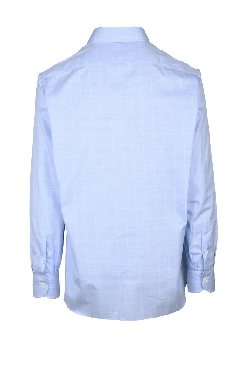 Cotton Shirt - Light Blue/White