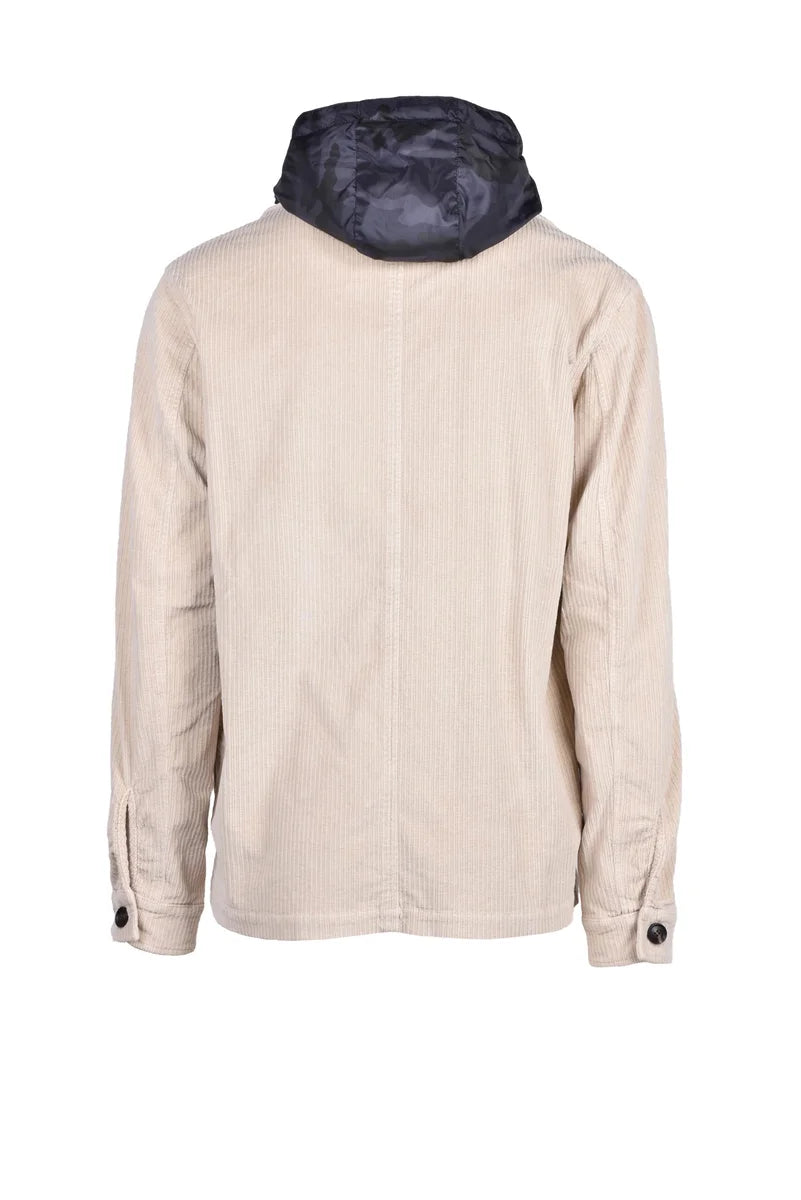 Velvet Shirt Jacket - Beige