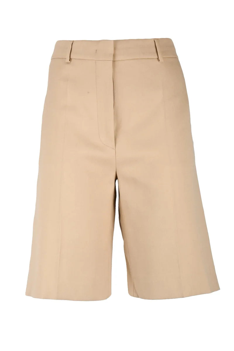 Cotton Viscose Shorts - Beige