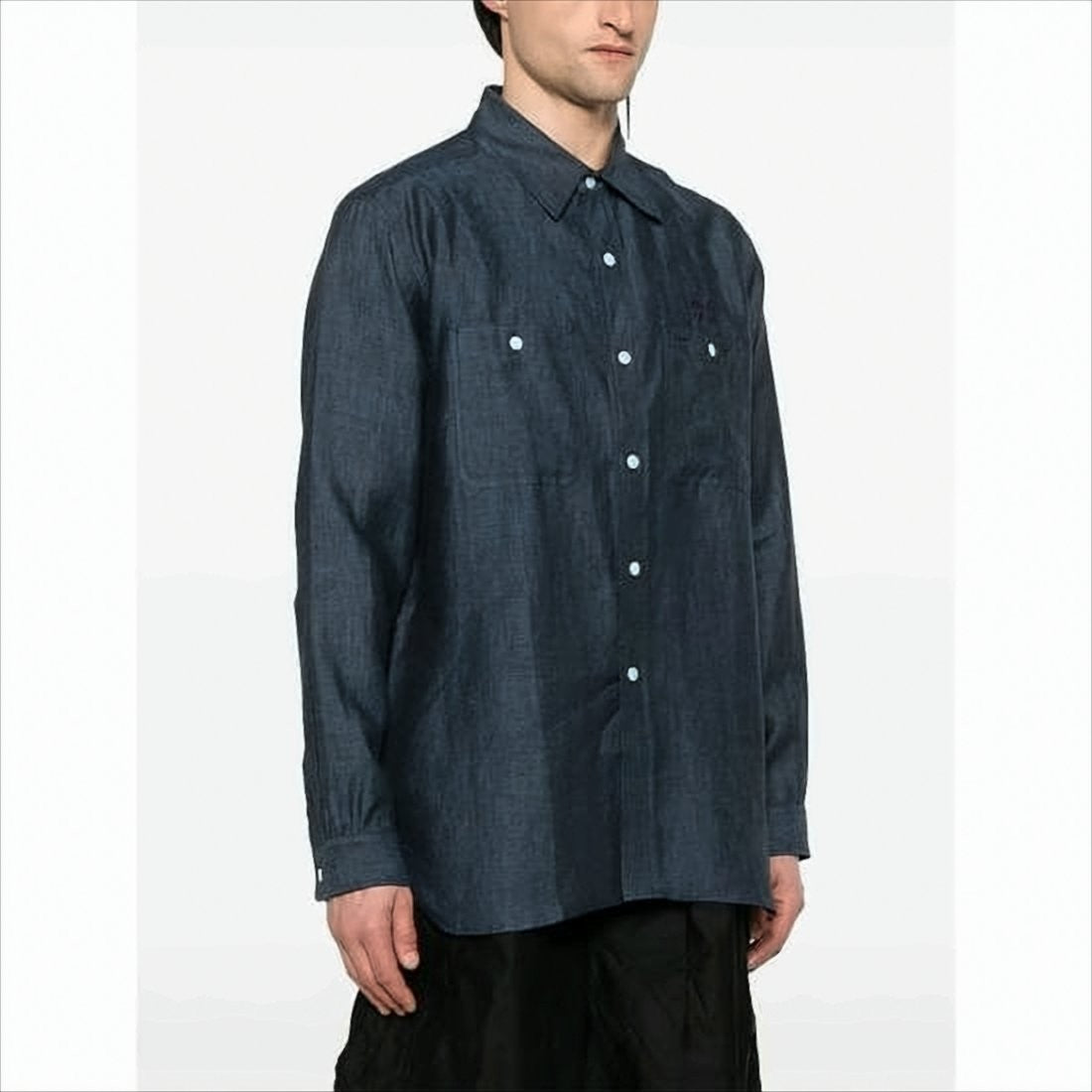 Linen Long-Sleeve Shirt with Classic Collar