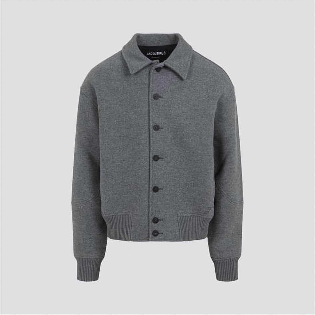 Button-Up Grey Wool Blend Jacket