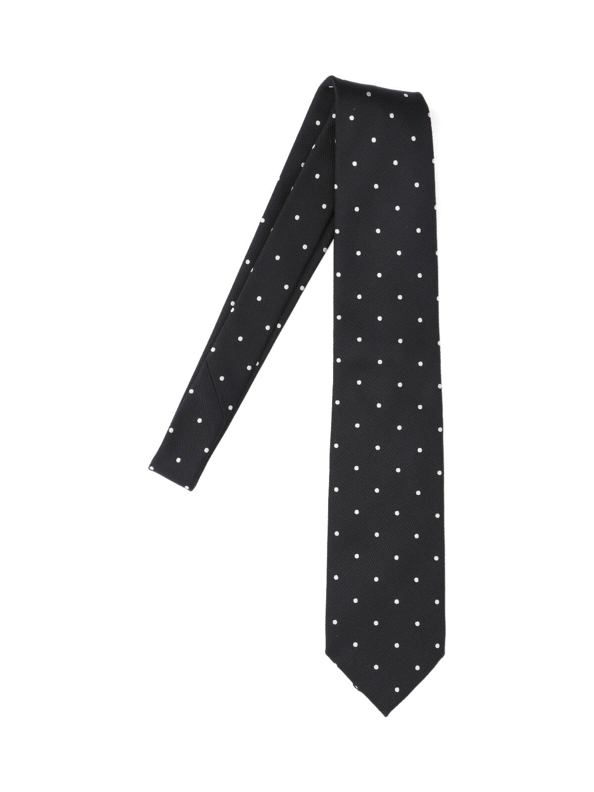 Polka Dot Tie, In Black Mulberry Silk