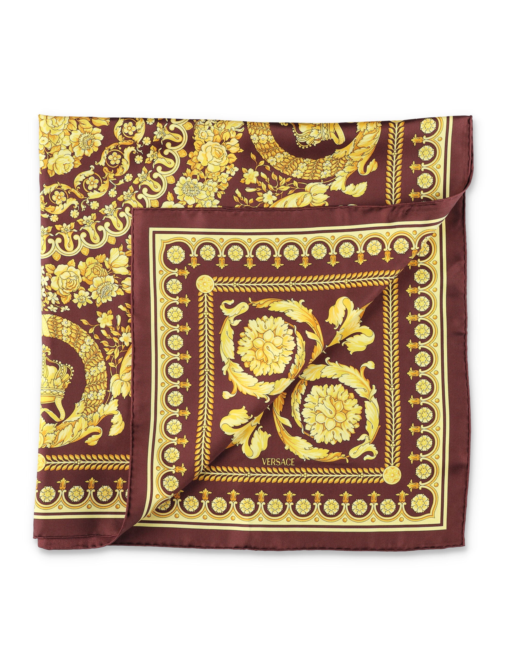 Large Silk Twill Scarf with Barocco Print