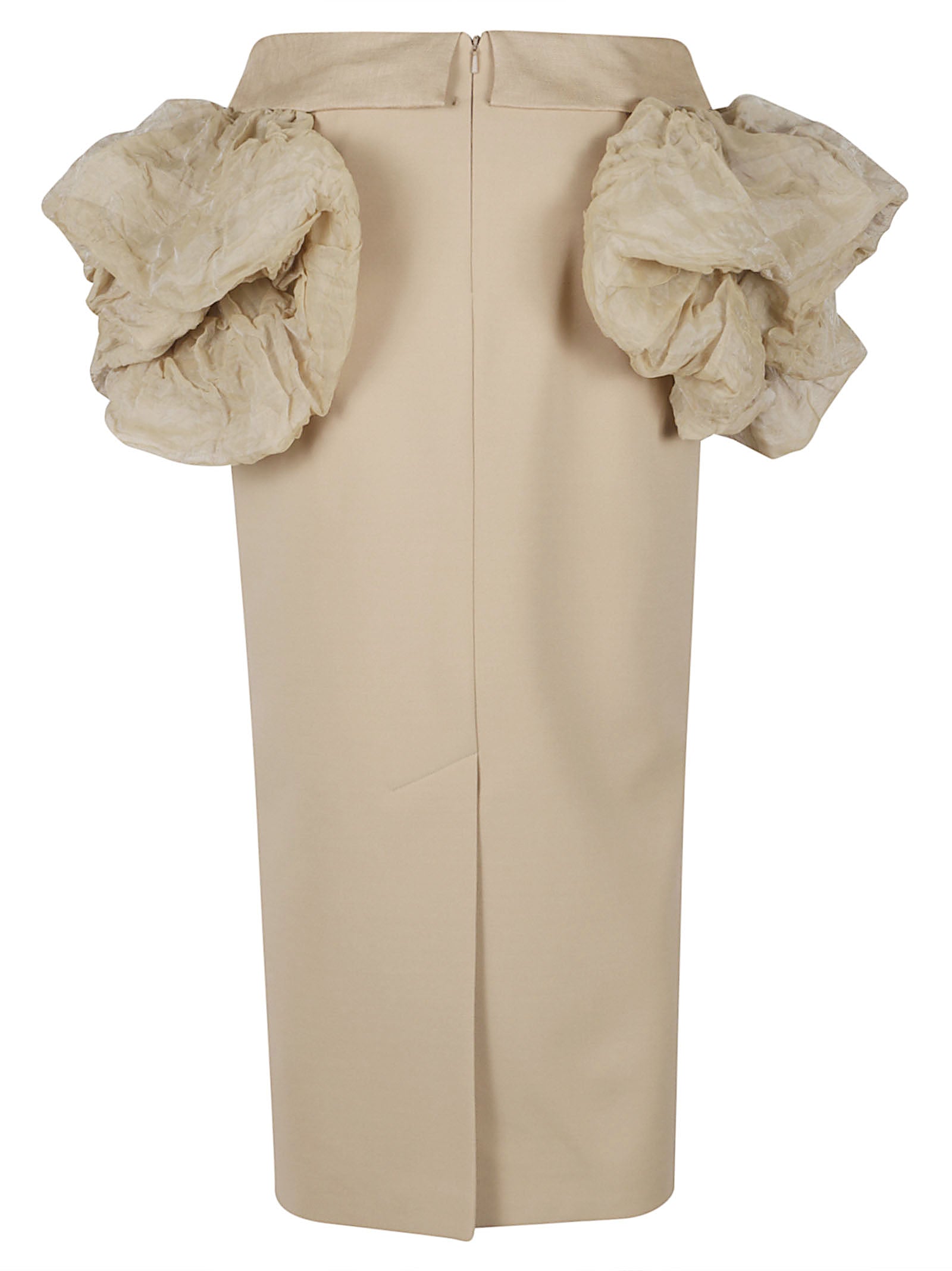 Pencil Skirts with Voluminous Ruffled Sleeves