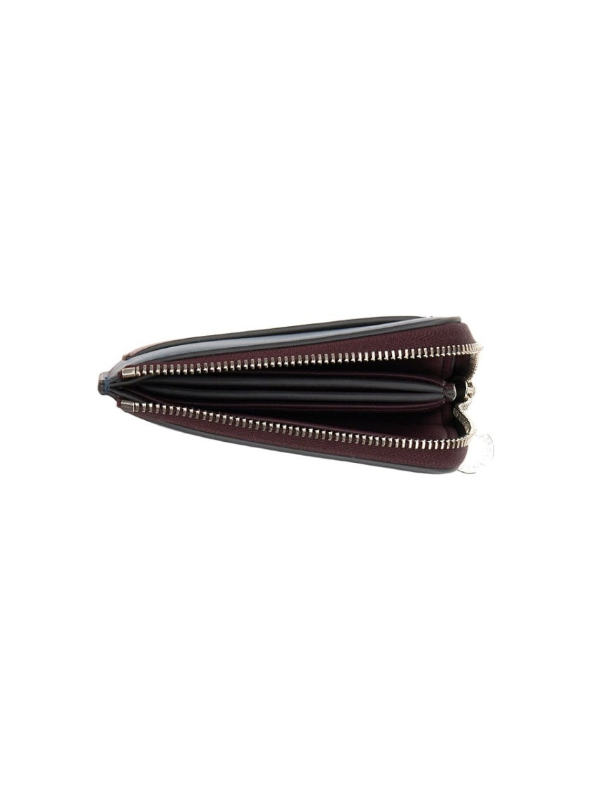 Compact Zipped Wallet With Perforated Logo