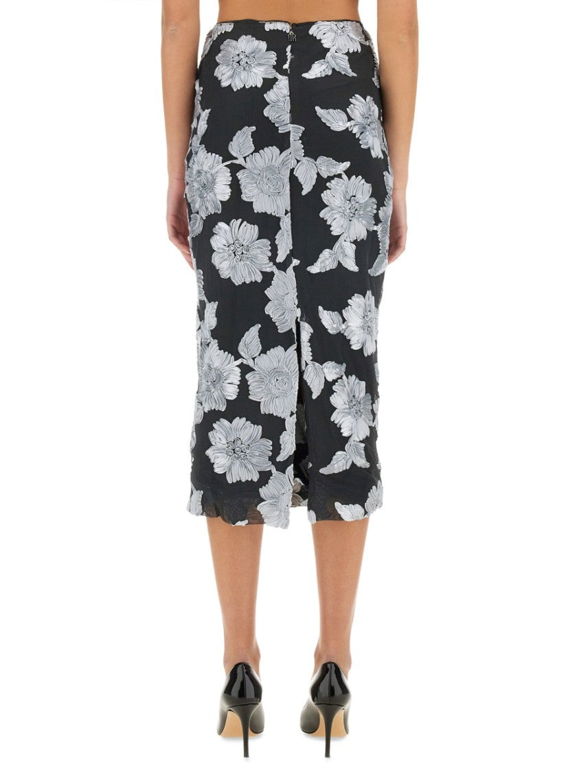 Floral Print Pencil Skirt