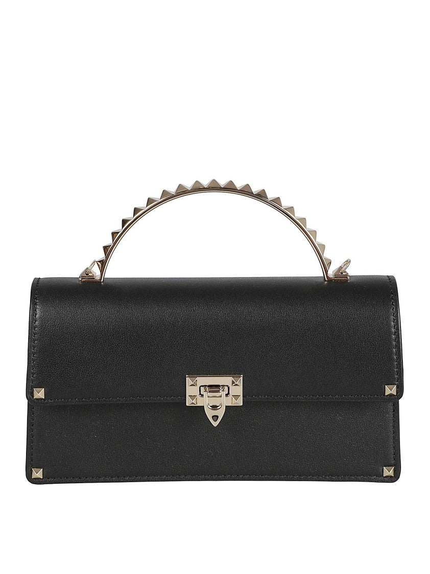 Foldover Top Clasp Bag With Signature Rockstud Detailing
