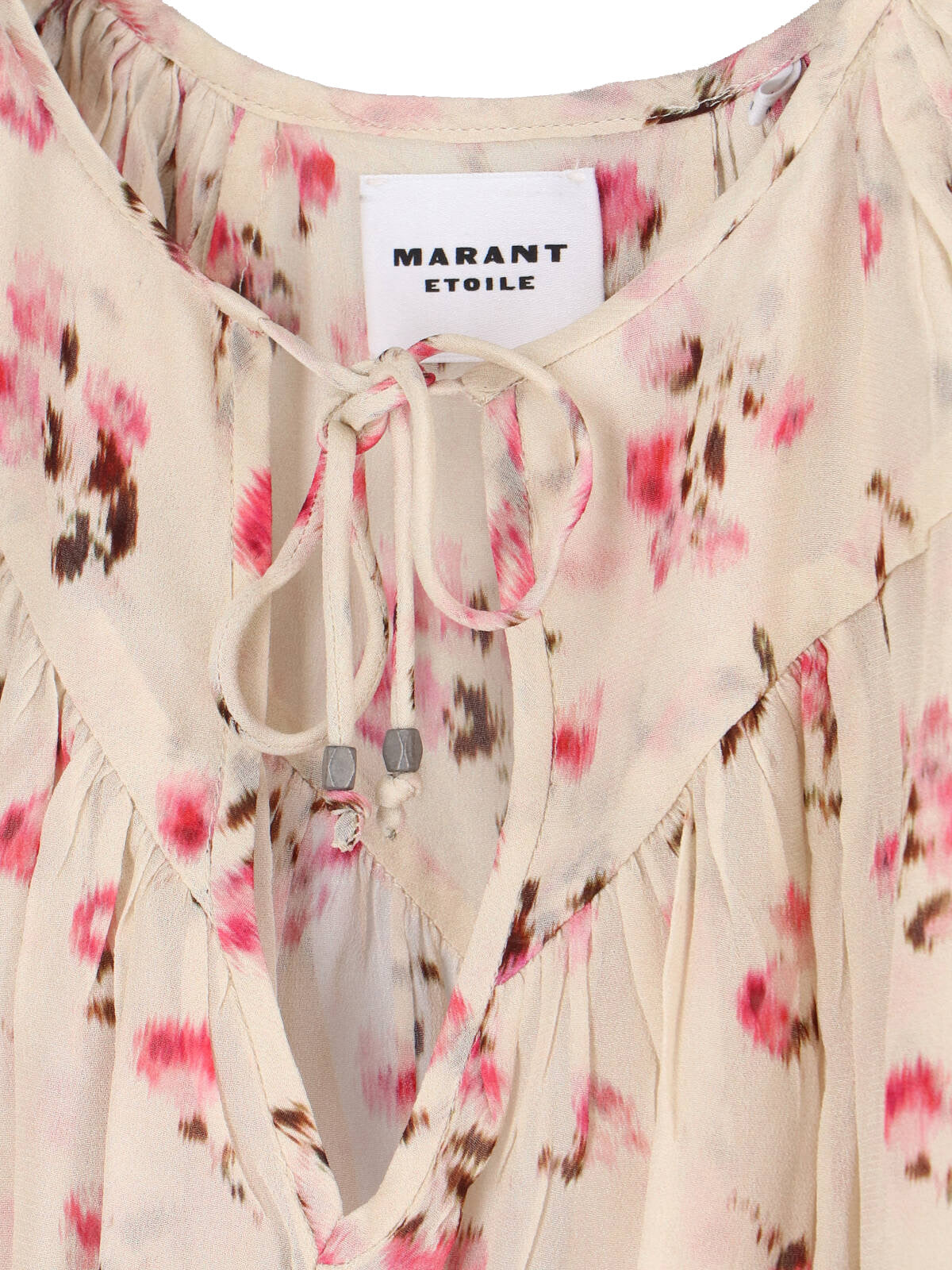 Short-Sleeved Beige Top with Round Neckline