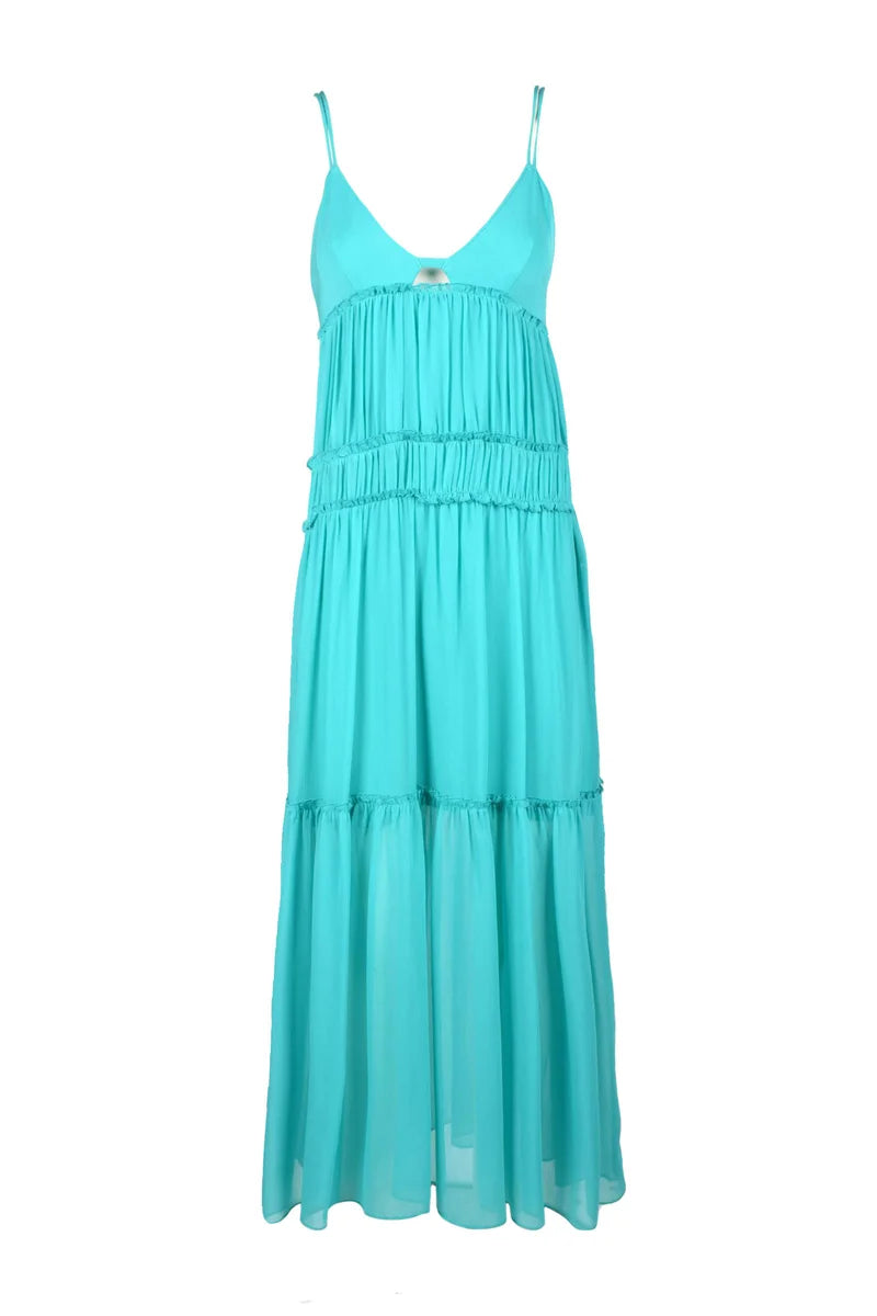 Long Voile Dress - Turquoise