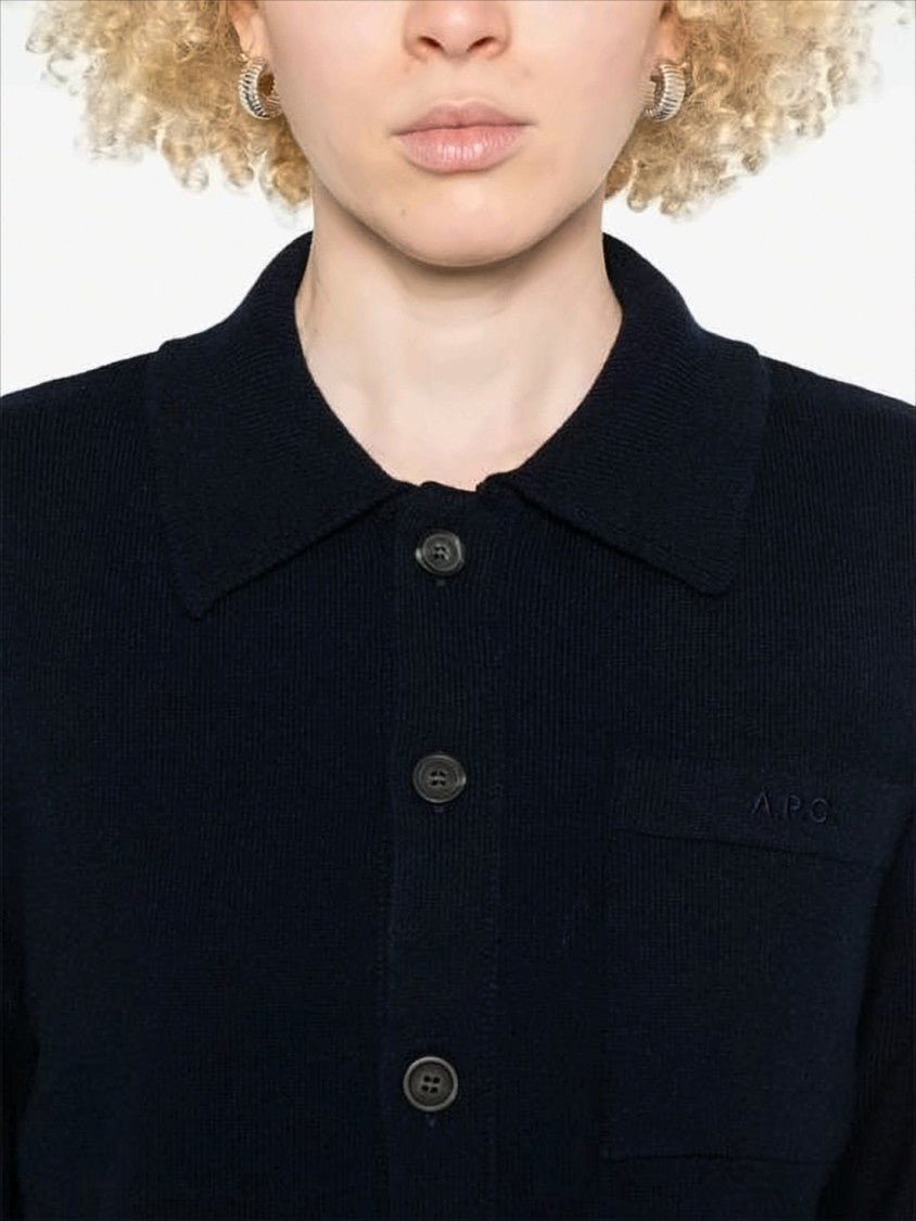 Classic Button-Up Cardigan with Pointed Collar