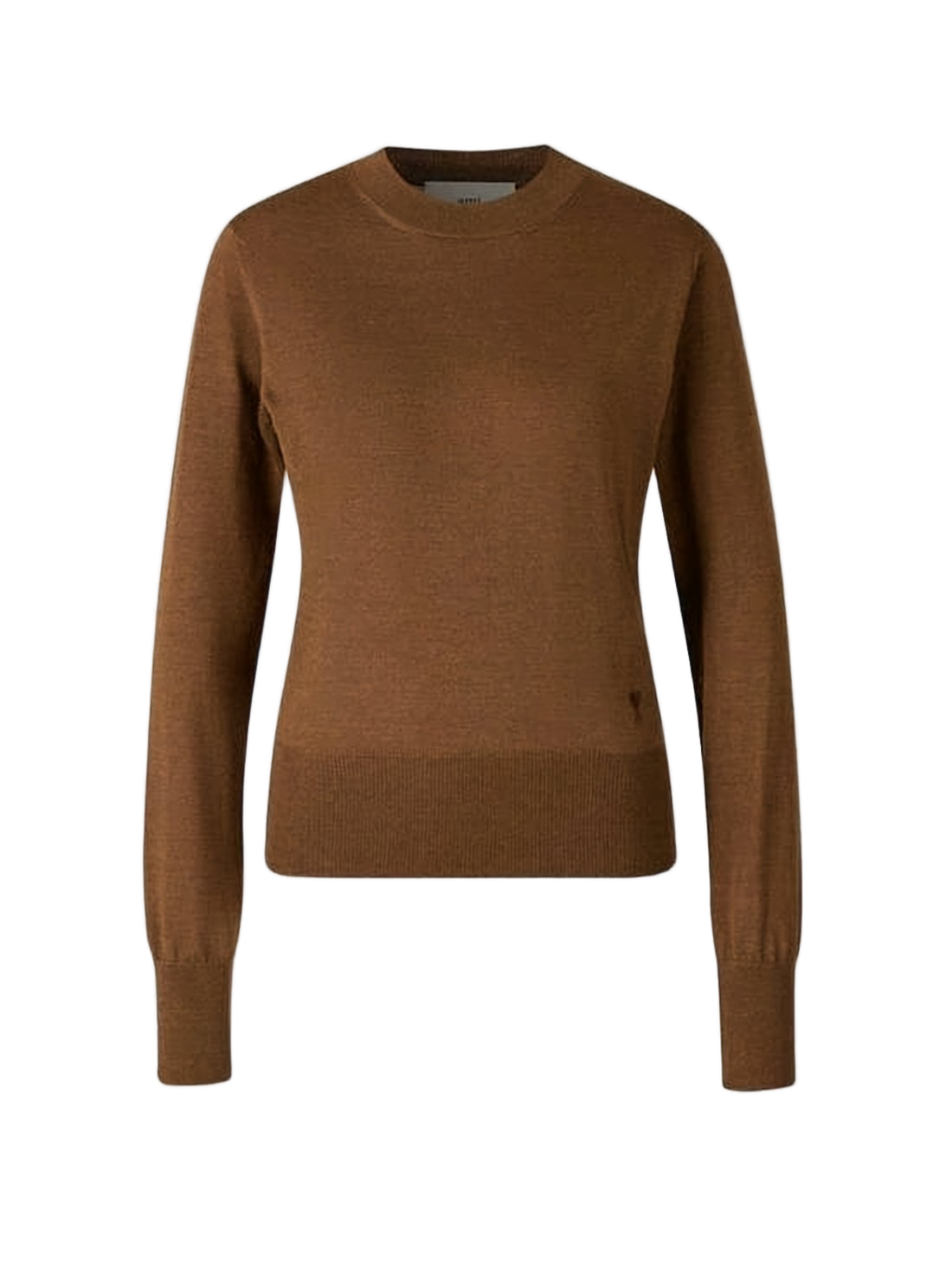 Crew Neck Sweater with Ribbed Cuffs