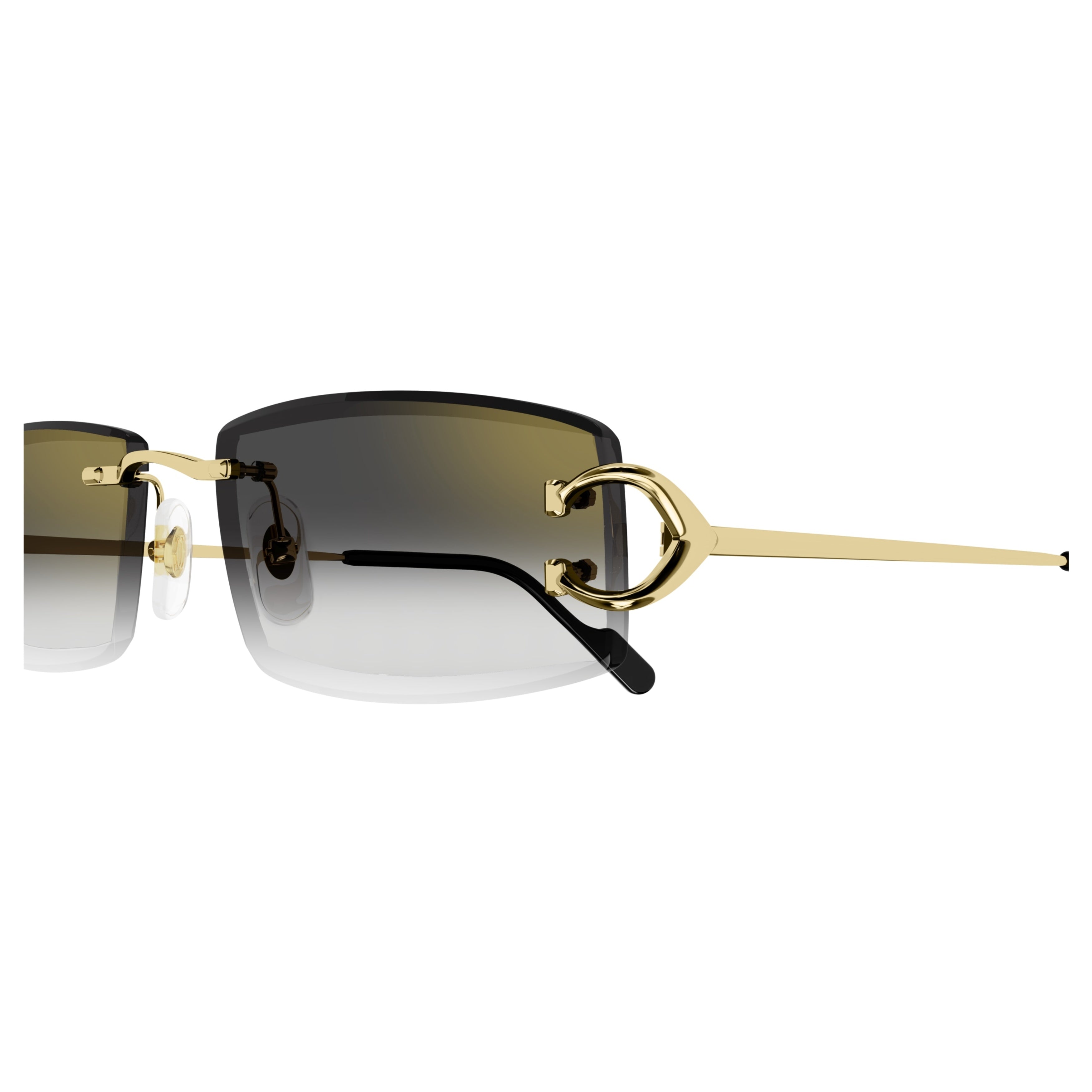 Rimless Rectangular Sunglasses With Gradient Lenses
