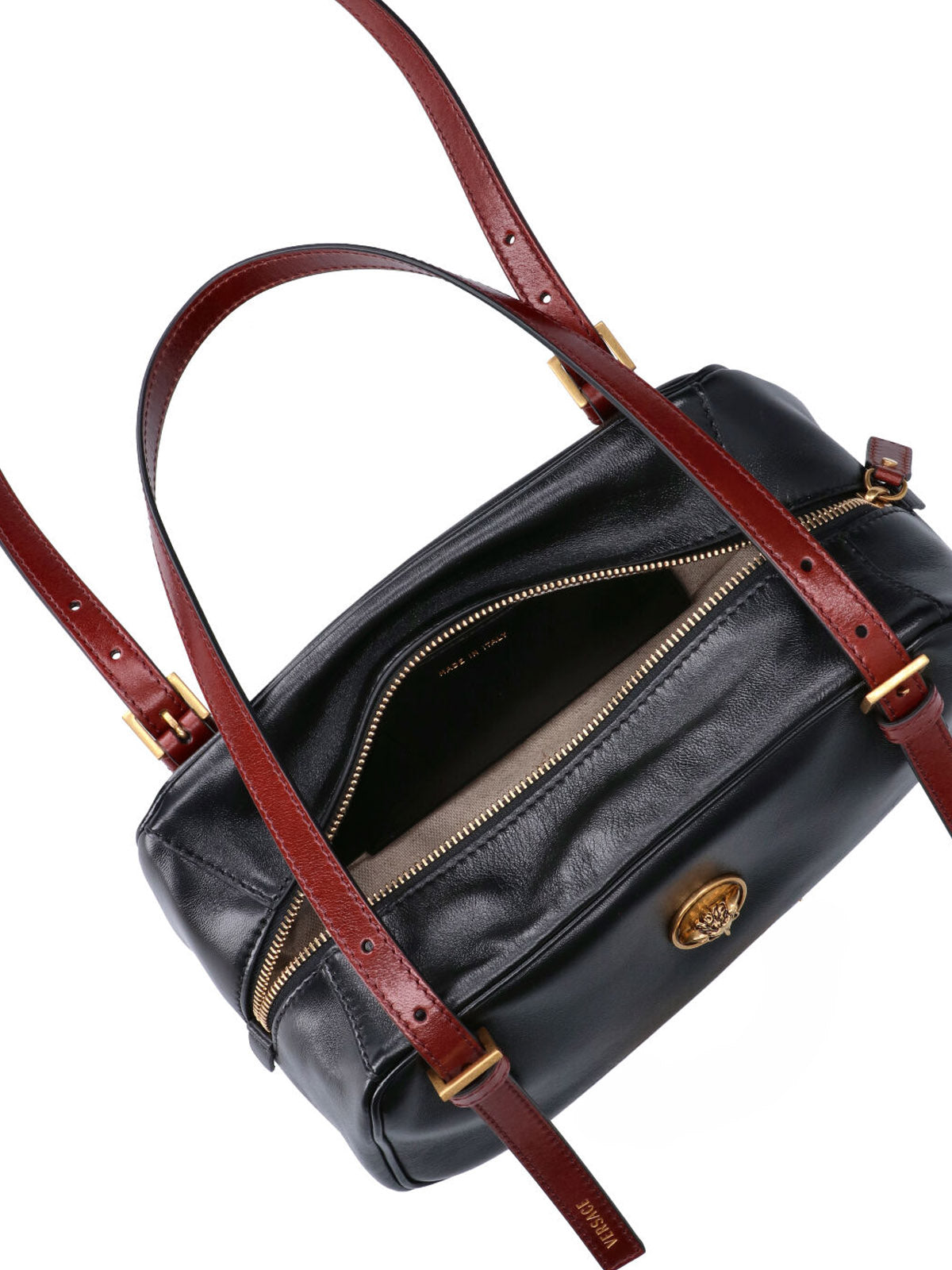 Black Emblème Rectangular Leather Bag