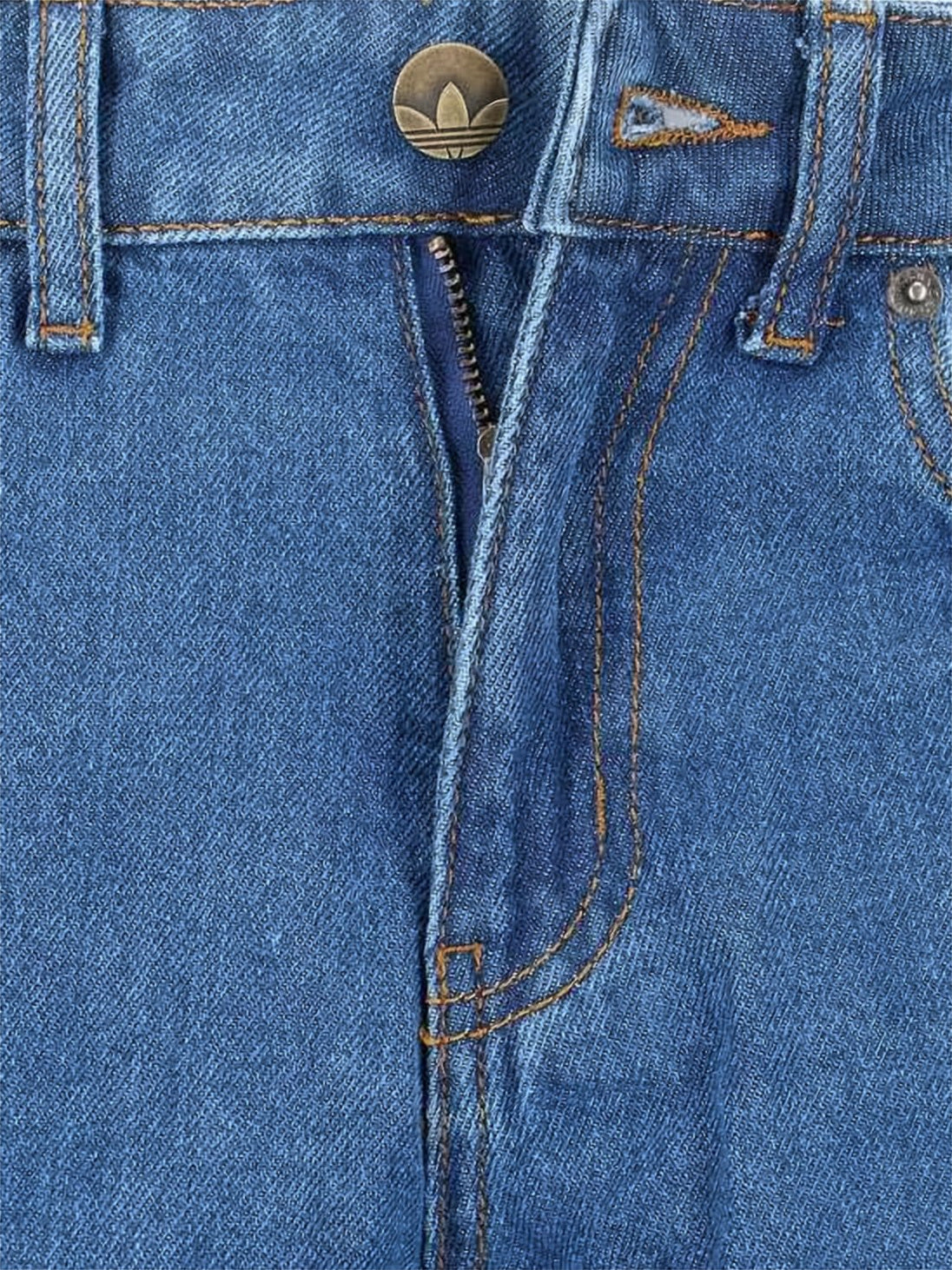 Blue High-Waisted Wide-Leg Cotton Pants