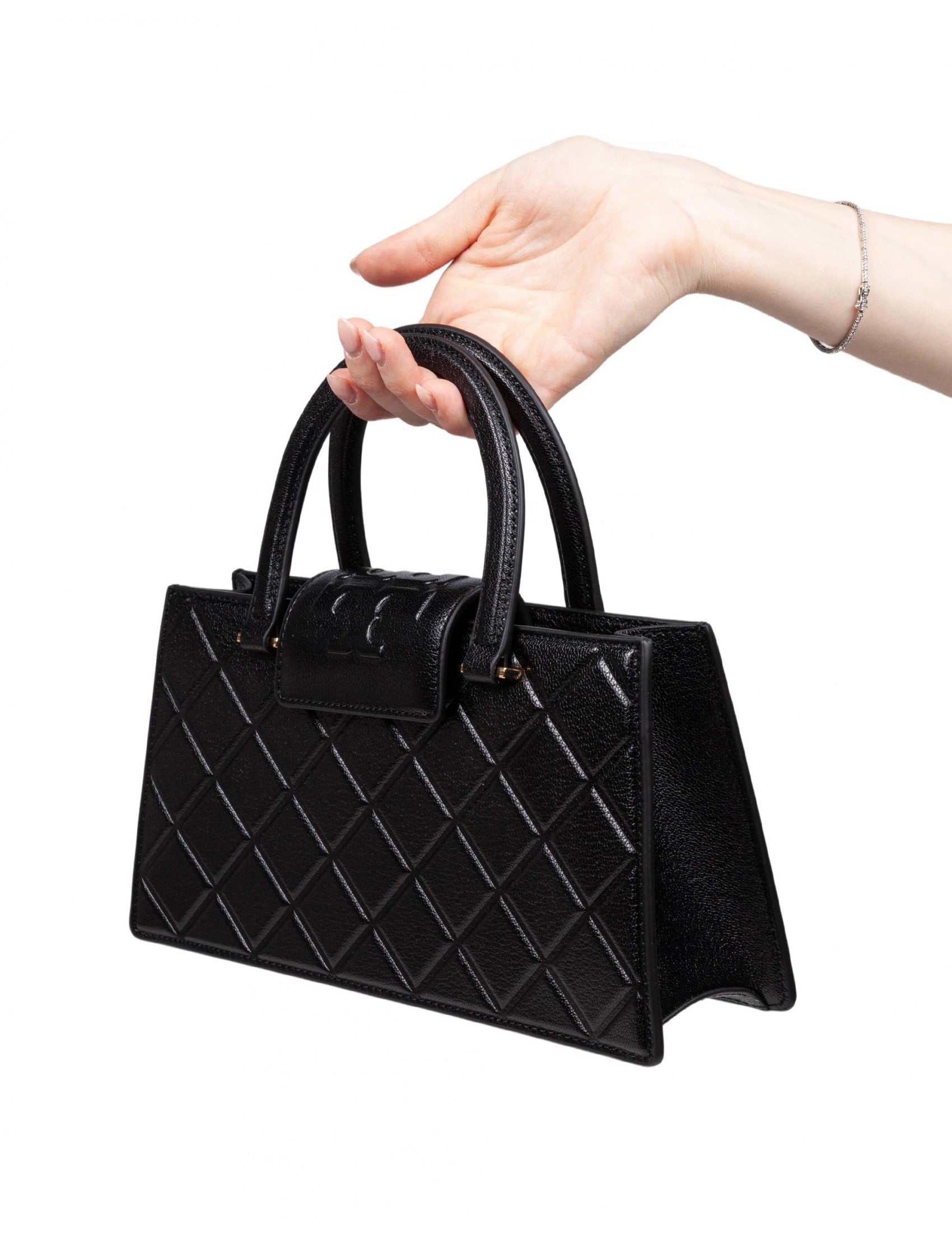 Toryburch Fleming East-West Leather Handbag