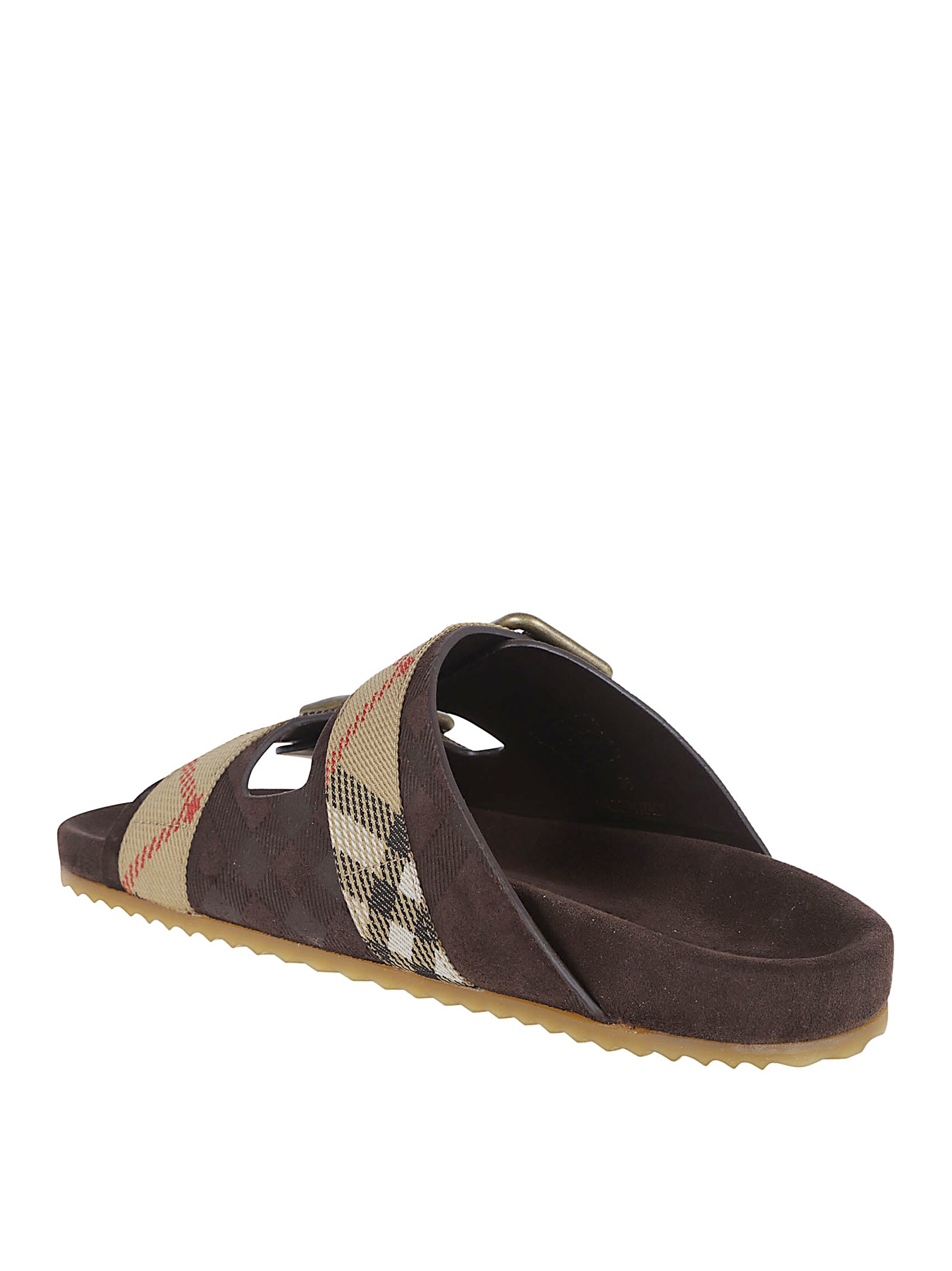 Double-Buckle Slide Sandals
