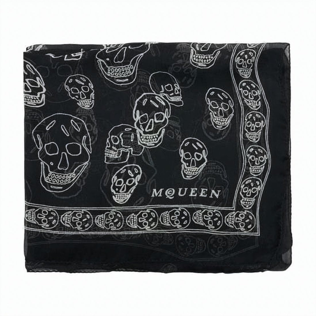 Skull-Pattern Silk Scarf