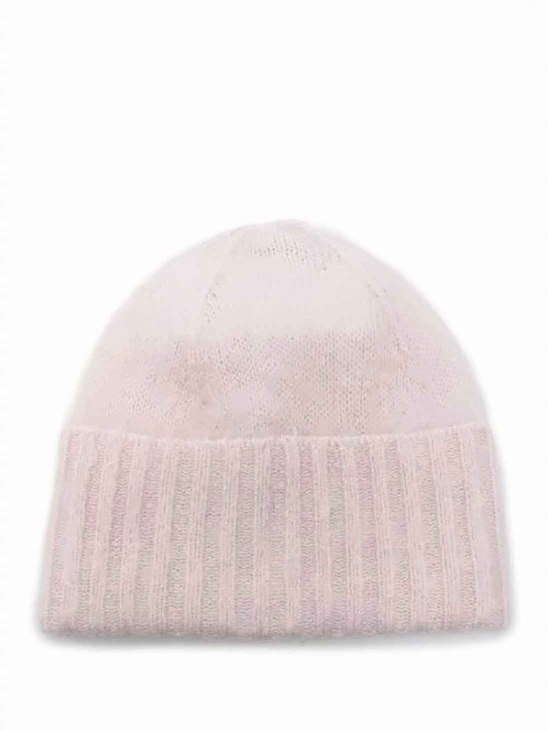Ribbed Knit Beanie with Fold-Over Cuff