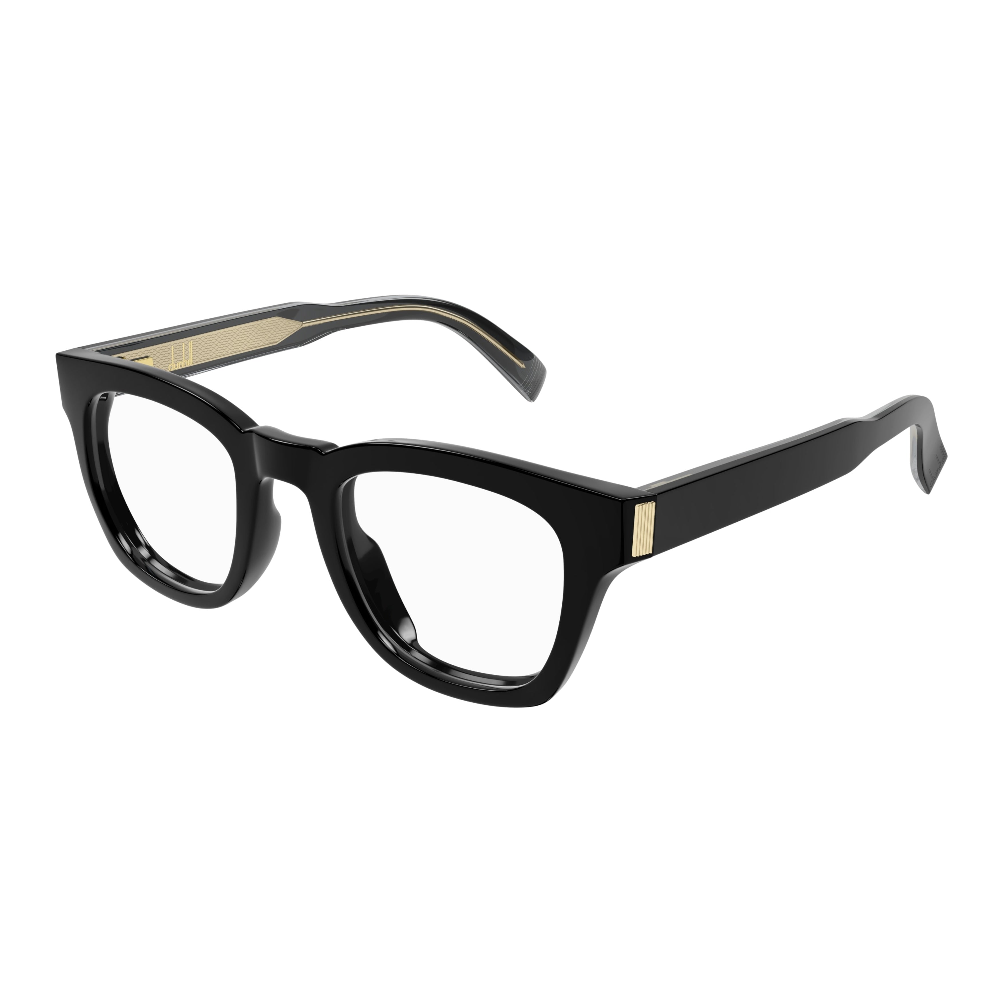 Du0081o Bold Rectangular Sunglasses with Gold Accents