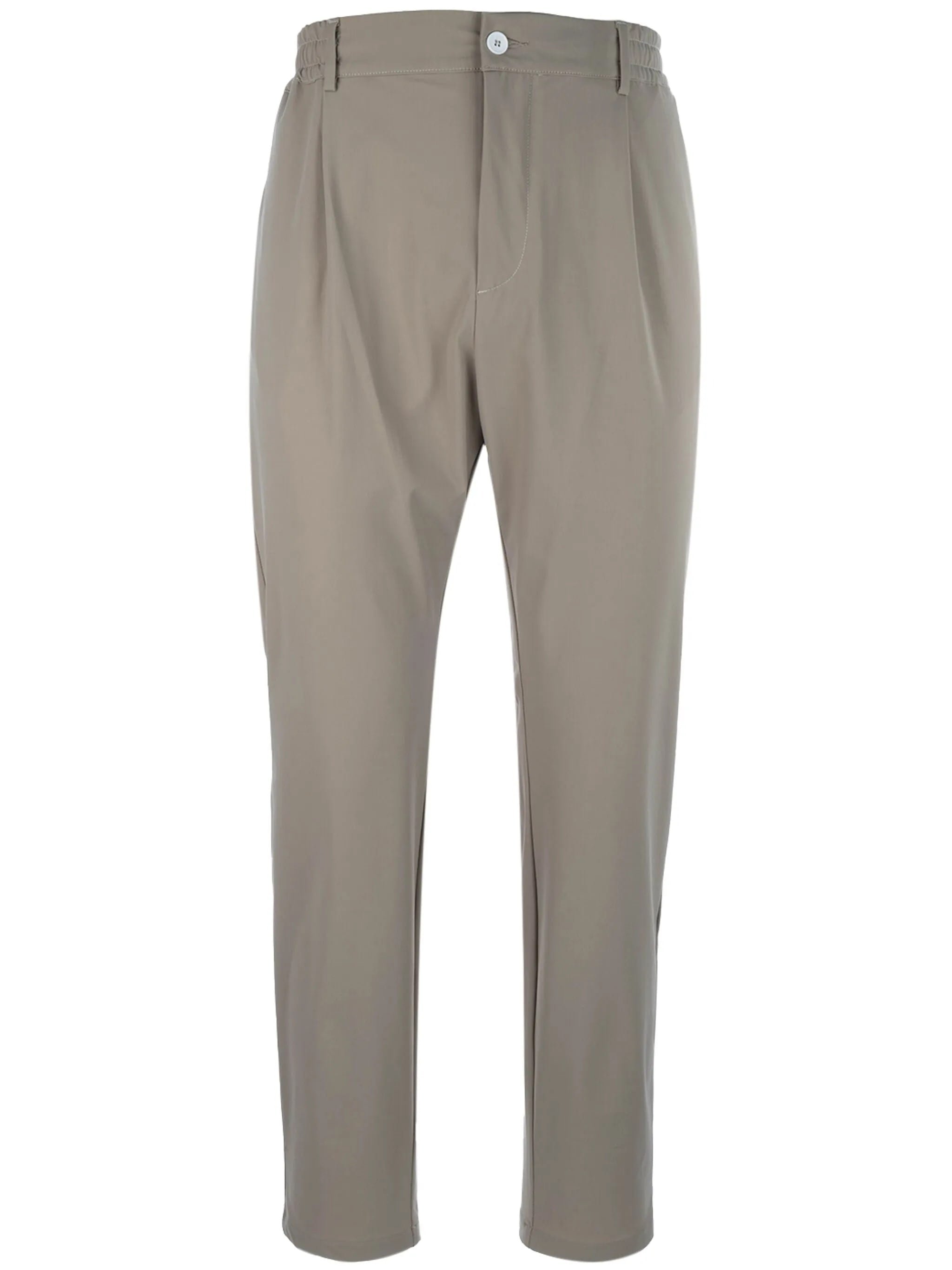 Muted Beige Relaxed Fit Tapered Trousers