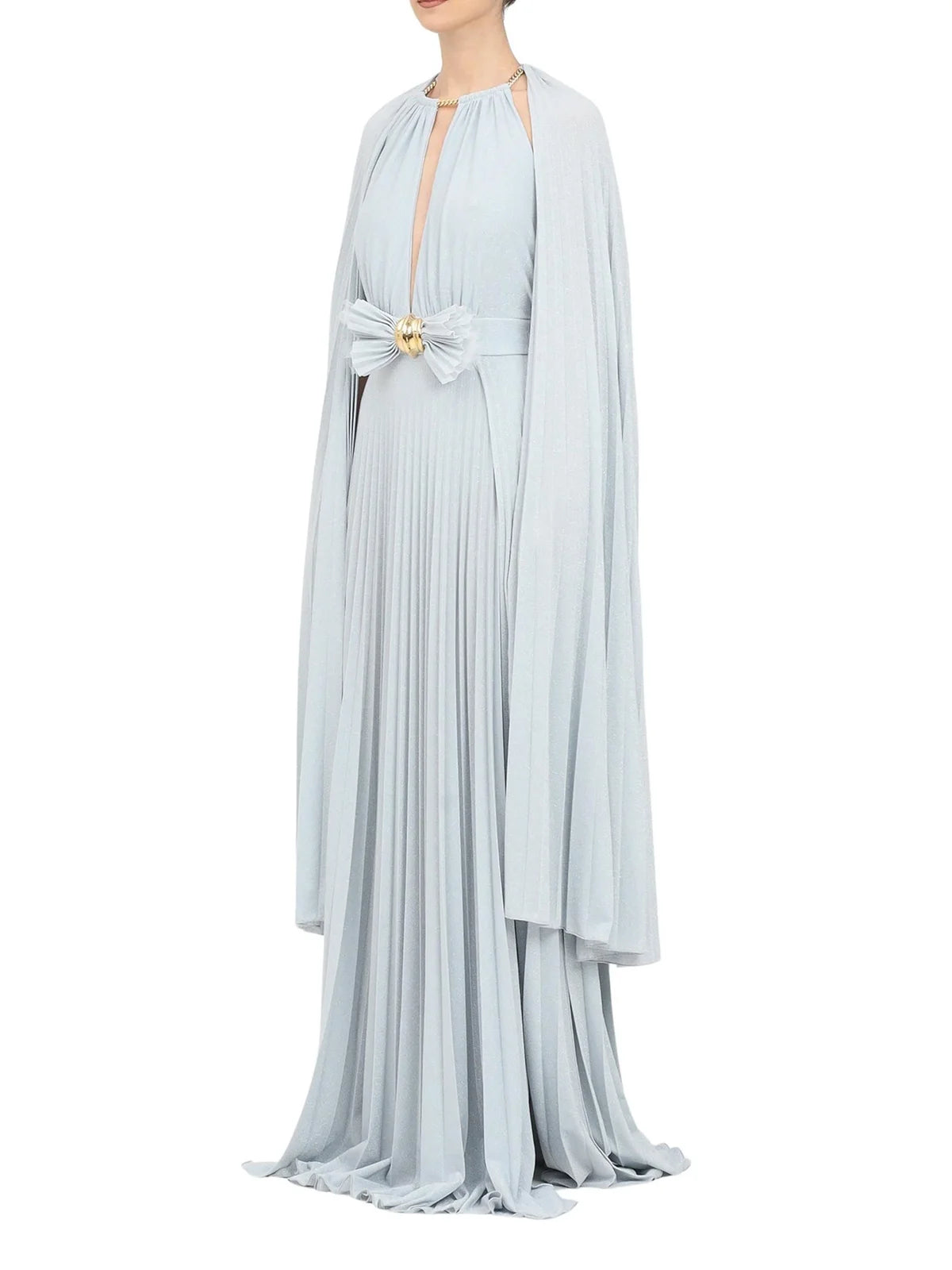 Light Blue Viscose Polyester Polyamide Dress