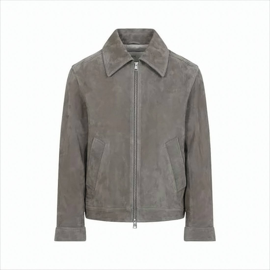 Suede Finish Jacket with Classic Collar