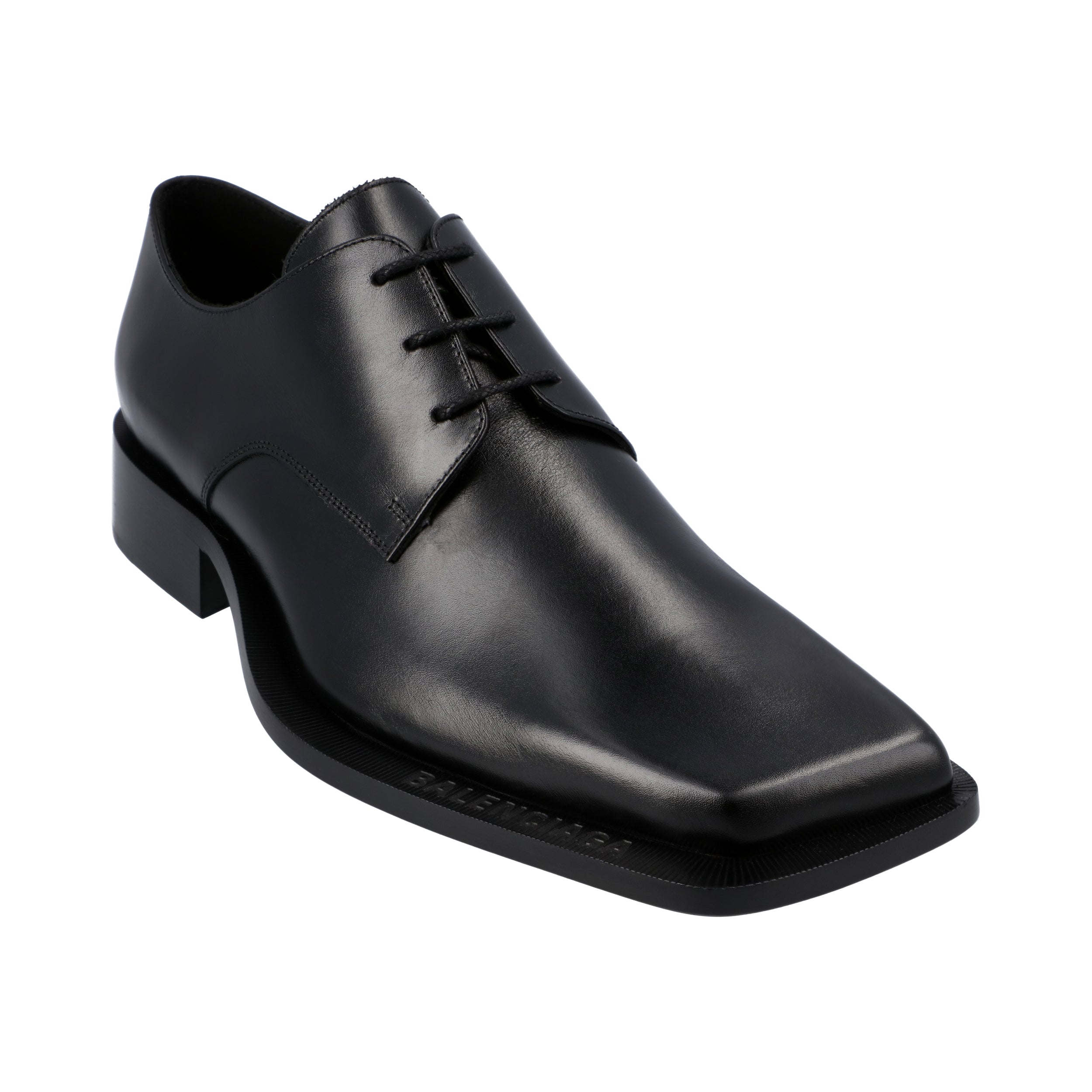 Leather Cut Derby Shoes Black