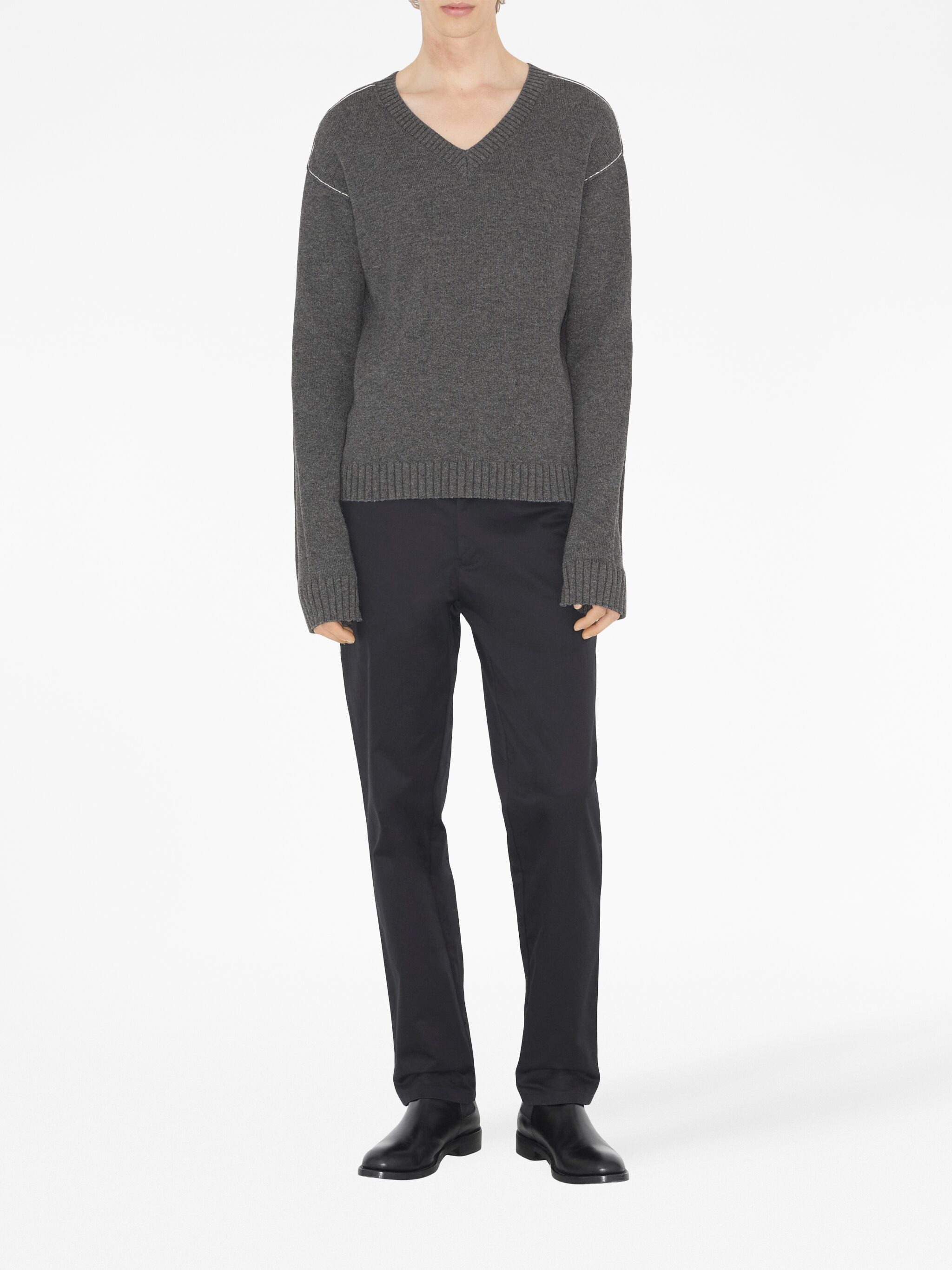 Denton Straight-Leg Black Cotton Trousers