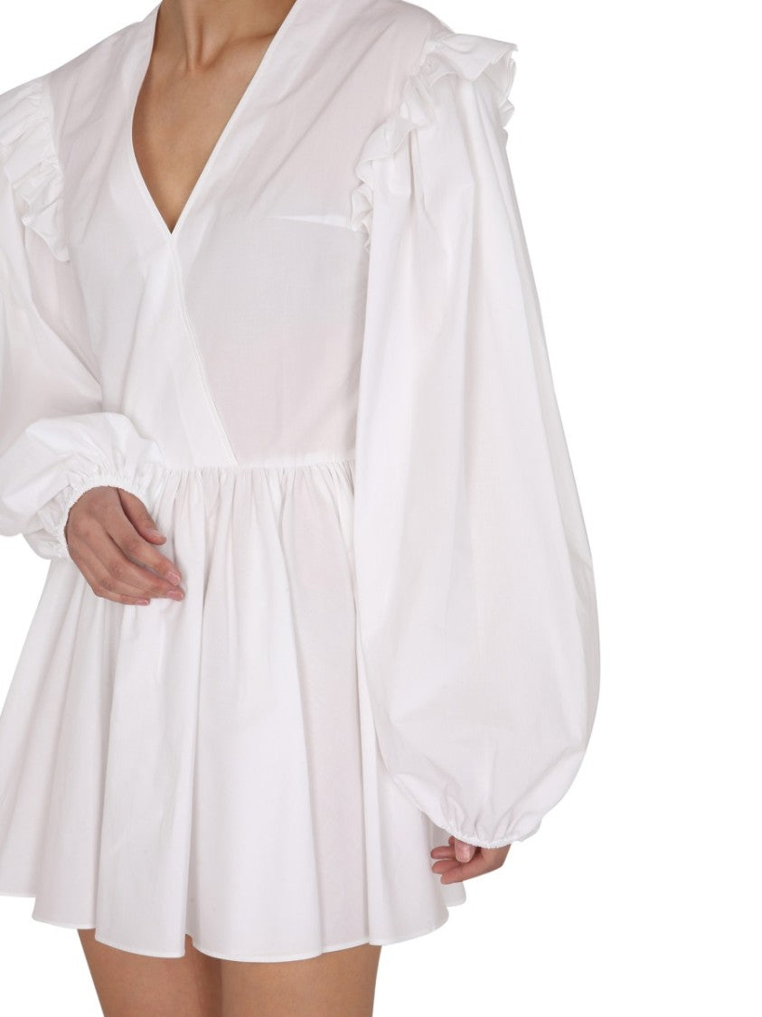 V-Neck Dress With Balloon Sleeves